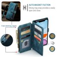 thumbnail image 6 of for iPhone 11 Case, Wallet Case with Card Holder Kickstand Magnetic Zipper Pocket Lanyard Strap Wristlet,Leather Flip Case Wallet for iPhone 11, Blue, 6 of 10