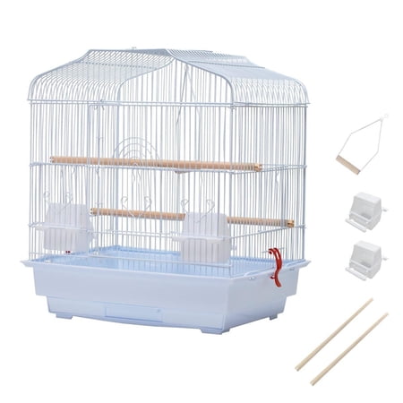 Travel Bird Cage 20.5×18.1×14.2in Portable Birdcage with Handle and Perches for Small Parrots Canaries Cockatiels Lovebirds Finches Budgies Conures
