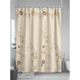 thumbnail image 5 of Shower Curtain Japanese Style Flowers Bathroom Curtains with Hooks, Waterproof Fabric Branch Solid Color Beige Bath Shower Curtains Set for Bathroom Bathtubs Decor 72x72 Inch, 5 of 8