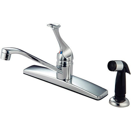 Chrome Single Handle Kitchen Faucet w/Spray