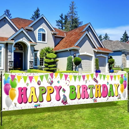 Hyjoy Large Hip Hop Birthday Party Banner Decorations Hip Hop Yard Banner Sign Retro 80s 90s Hip Hop Music Birthday Party Decorations Backdrop Fresh