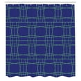 thumbnail image 2 of Ambesonne Abstract Shower Curtain, Lines Squares Futuristic, 69"Wx70"L, Dark Blue and Shamrock Green, 2 of 4