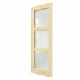 thumbnail image 3 of 28" x 80" 3 Panel Frosted Glass Pine Wood Interior Door Slab, Solid Door Panel as Barn Door, French Door, Prehung Door-as Panty Door, Closet Door, Unfinished Knotty Natural Wood & Ready-to-Stain, 3 of 9