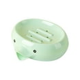 thumbnail image 2 of Ceramic Soap Dish With Drain Hole Shape Cute Shower Soap Rack Soap Dish Decoration Bathroom Kitchen Cute Shelving/ Soap Box Wash Basin Soap Box Storage Box Green, 2 of 9