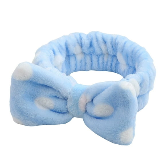 DESIGNICE Headbands for Women Fleece Bow Hair Band Cute Solid Color Headband Korean Style Hair Accessories for Women 2.36x7.87in,Blue