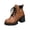 Brown, variant on EKVAHL Women's Lace‑Up Combat Boots, Faux Synthetic Platform Booties, Chunky Block Heel Ankle Boots for Outdoor Street Wear Pink