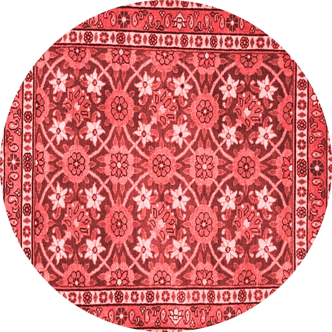 Ahgly Company Indoor Round Persian Red Traditional Area Rugs, 3' Round