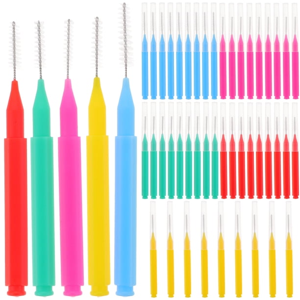 100 Uds cepillo limpiador de tirantes cepillo Interdental cepillo de limpieza Dental cepillo Dental goma
