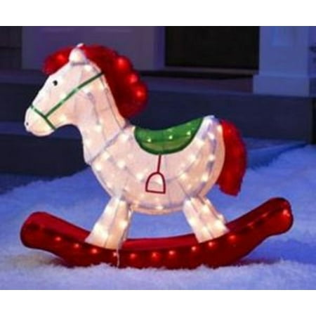 24 pre lit soft tinsel old fashioned rocking horse christmas yard art decoration - Christmas Horse Yard Decorations 24 pre lit soft tinsel old fashioned rocking horse christmas yard art decoration - Christmas Horse Yard Decorations