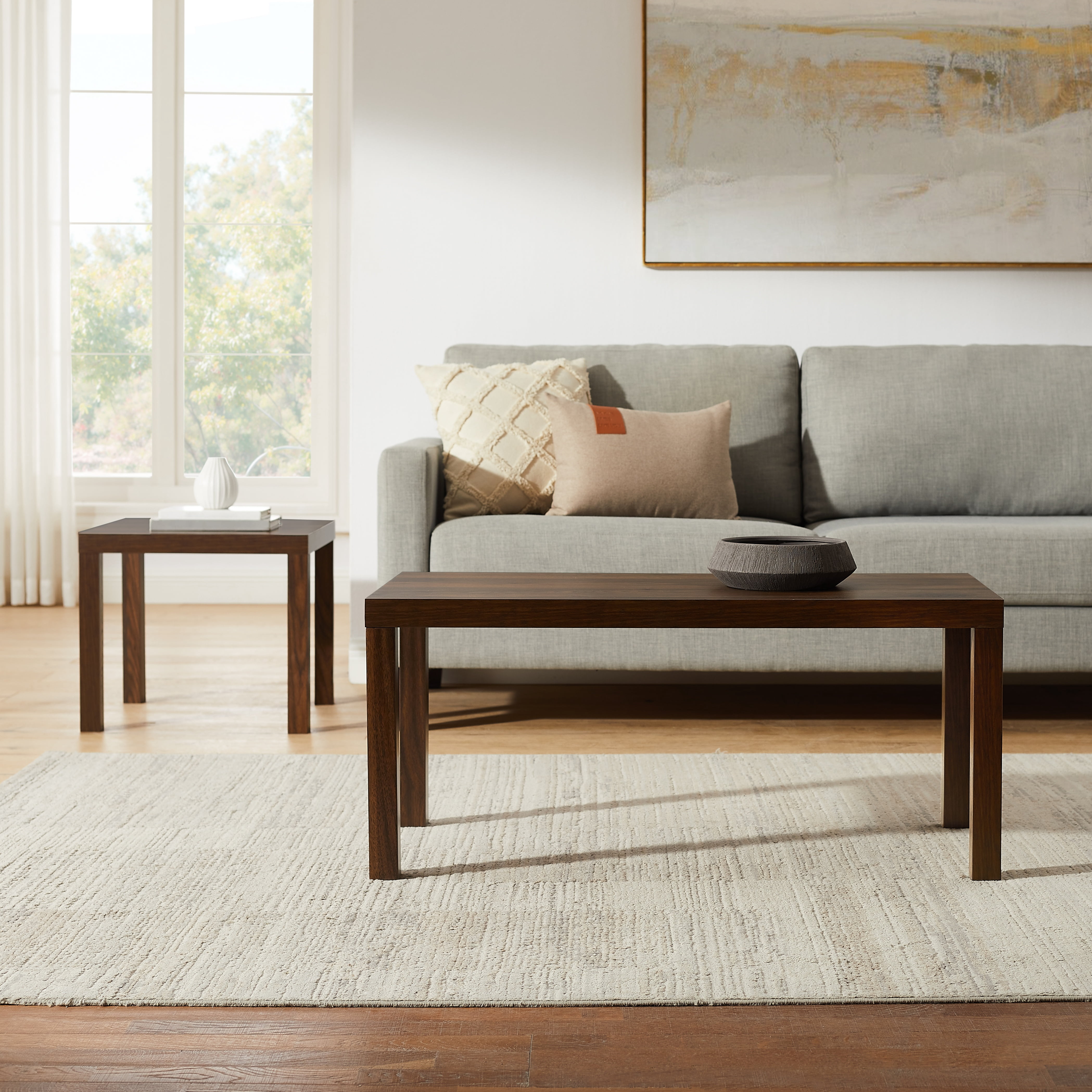ainstays Parsons Coffee Table, Walnut