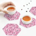 thumbnail image 4 of Leather Coasters with Heat-resistant for Drinks, Cute Poodle Dog Pink_A -标题2 Hexagon, 4 of 5