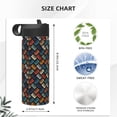 thumbnail image 4 of Yiaed Retro Tape Print Water Bottle with Straw Lid, Stainless Steel Double Wall Insulated Water Bottle | Leak-Proof and Spill-Proof Water Bottle, 4 of 8