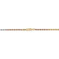 thumbnail image 4 of 14k Tri Color Gold 2.5mm Solid Diamond Cut Rope Chain w/ Lobster Clasp 24", 4 of 5