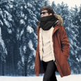 thumbnail image 3 of Bufanda con capucha, impermeable, cálida para invierno, CosplayStudio, color negro, 3 of 7