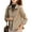 Khaki, variant on Women's Imitate Wool & Pea Coats Lapel Single Breasted Short Imitate Wool Coat Khaki S
