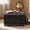 Black, variant on Square Storage Ottoman, Tufted Footstool with Nailhead Trim, Dark Gray Upholstered Furniture