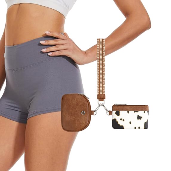 Kcolen Zip Around Wristlet Purse for Women Portable Keychain Pouch Pocket Wallet