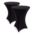 thumbnail image 1 of Black Spandex Cocktail Table Cover - Fitted High Top Round Table Cloth, Round Tablecloth Covers, 1 of 4