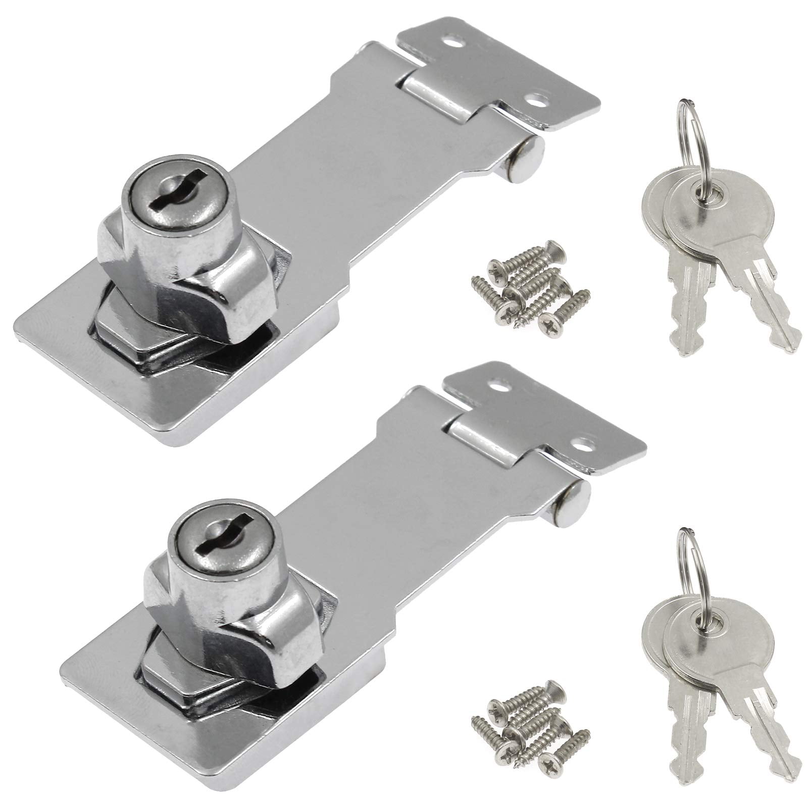 PATIKIL Candados De Grapa Con Llave, Paquete De 2 Candados De Grapa Con Cierre De Perilla De L 410978