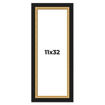 11x32 Frame Gold Real Wood Picture Frame Width 2.25 Inches | Interior Frame Depth 0.5 Inches |