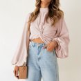 thumbnail image 2 of Tops para mujer Camisas Blusas Elegantes Camisas casuales de manga larga Jersey de moda Soild Cómoda blusa de cuello redondo Odeerbi ODB-5, 2 of 7