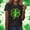 A1591 Black, variant on St. Patrick's Day Shirt for Women Four Leaf Clover Glitter Graphic T-Shirt Short Sleeve Crewneck Casual Festival Apparel Holiday Gift