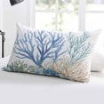 thumbnail image 5 of Blue Teal Coral Throw Pillow Cover 16 x 24 Inch Decorative Pillow Cover Watercolor Coastal Summer Lumbar Pillowcase Seasonal Rectangle Cushion Case for Couch Sofa Bed Living Room, 5 of 7