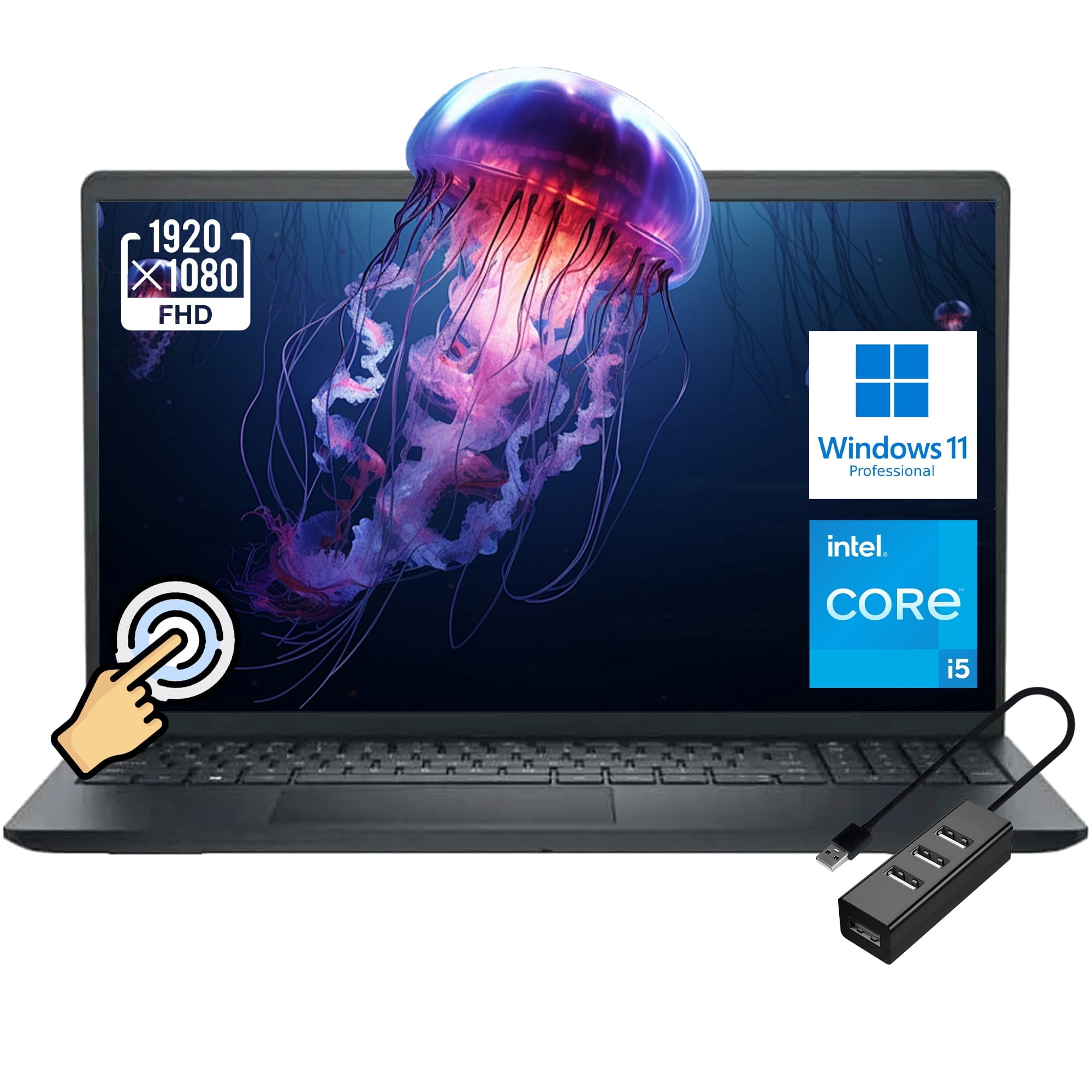 Dell Inspiron 15 3530 Business Laptop, 15.6" FHD Touchscreen, Intel Core i5-1334U, 16GB RAM, 512GB SSD, Webcam, HDMI, Wi-Fi 6, Windows 11 Pro, w/USB HUB