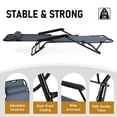 thumbnail image 6 of Qifang Portable Folding Reclining Lounge Chair, Durable Steel Frame Camping Chair for Patio Beach Camping，Gray, 6 of 13