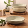 thumbnail image 5 of Gibson Elite William Crest 4 Piece Dinner Bowl Set, 8.5” Round Stoneware Bowls, Reactive Glaze Finish, Large Soup, Pasta & Salad Bowls, Microwave & Dishwasher Safe - Green, 5 of 12
