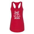 thumbnail image 2 of Wild Bobby Just A Girl Who Loves Jesus Inspirational/Christian Women Racerback Tank Top, Red, Small, 2 of 5