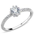 thumbnail image 1 of Alamode 3W1460-5 Women Rhodium Brass Ring with AAA Grade CZ in Clear - Size 5, 1 of 1