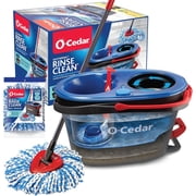 RinseClean Spin Bucket System + 1 Extra Mop Head, Clean with Clean Water, Removes 99% of Bacteria