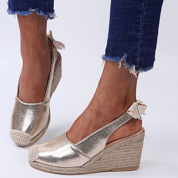 Verano Color sólido Baotou Sandalias de cuña diarias serpentinas para mujer Zapatos de mujer Wmkox8yii shjk1879