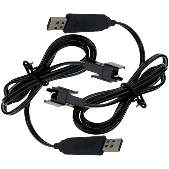 USB Powered Charging Cable SM 2P Connector for 3.7V Lithium Batteries with Auto Off Indicator Light