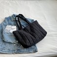 thumbnail image 4 of Bolso Hombro para Mujer Otoño Invierno Bolso Acolchado Con Asa Superior Con Patrón Rombos (negro), 4 of 9