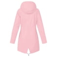 thumbnail image 4 of Rggeeun Toddler Girl'S Blouses Solid Color Hooded Long Sleeve with Adjustable Drawstring Zip-Up Cardigan Striped Lining Jacket for Fall Outdoor Adorable Tops,Pink,7-8 Years, 4 of 6