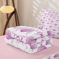 thumbnail image 5 of Manfei Pink Ribbon Bowknot Zipper Full Size Comforter Sets with Fitted Sheet and 2 Pillowcases,Watercolor Ocean Shell Zipper Bedding Set,Pink Reversible,4-Piece, 5 of 7