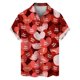 thumbnail image 3 of Camisetas de manga corta para hombre, con estampado 3D de amor, gráfico, camisas de botones para el día de San Valentín, blusa informal de verano para playa para hombre, 3 of 5