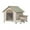 Beige, variant on Pefilos 22" Pet House with Bowl for Small Animals Wooden Dog Houses Indoor Kennel with Mat Bunny Rabbit Hutch for Playing and Resting Cat House, Beige