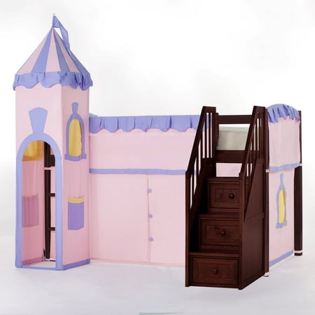 Hillsdale School House Princess Loft With Stairs, Cherry