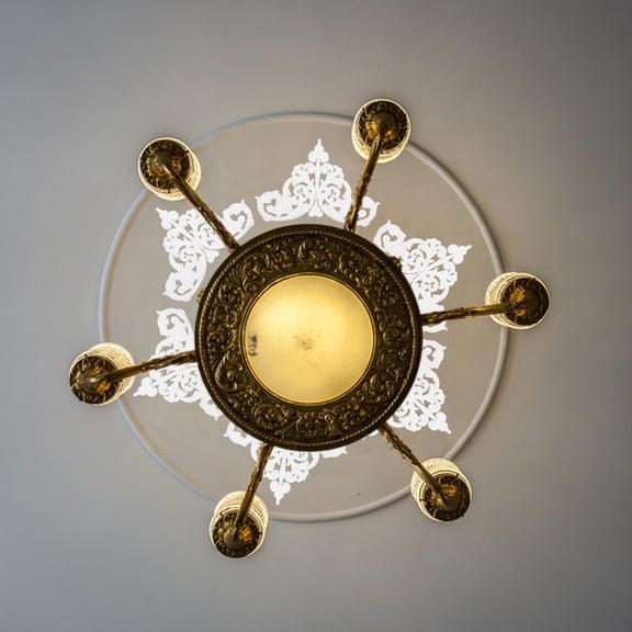 AURARMLET Elegant White Ceiling Medallion Durable Material Decorative Appliques for Home Ceiling Decor 15.0 x 15.0 x 2.0 Inches