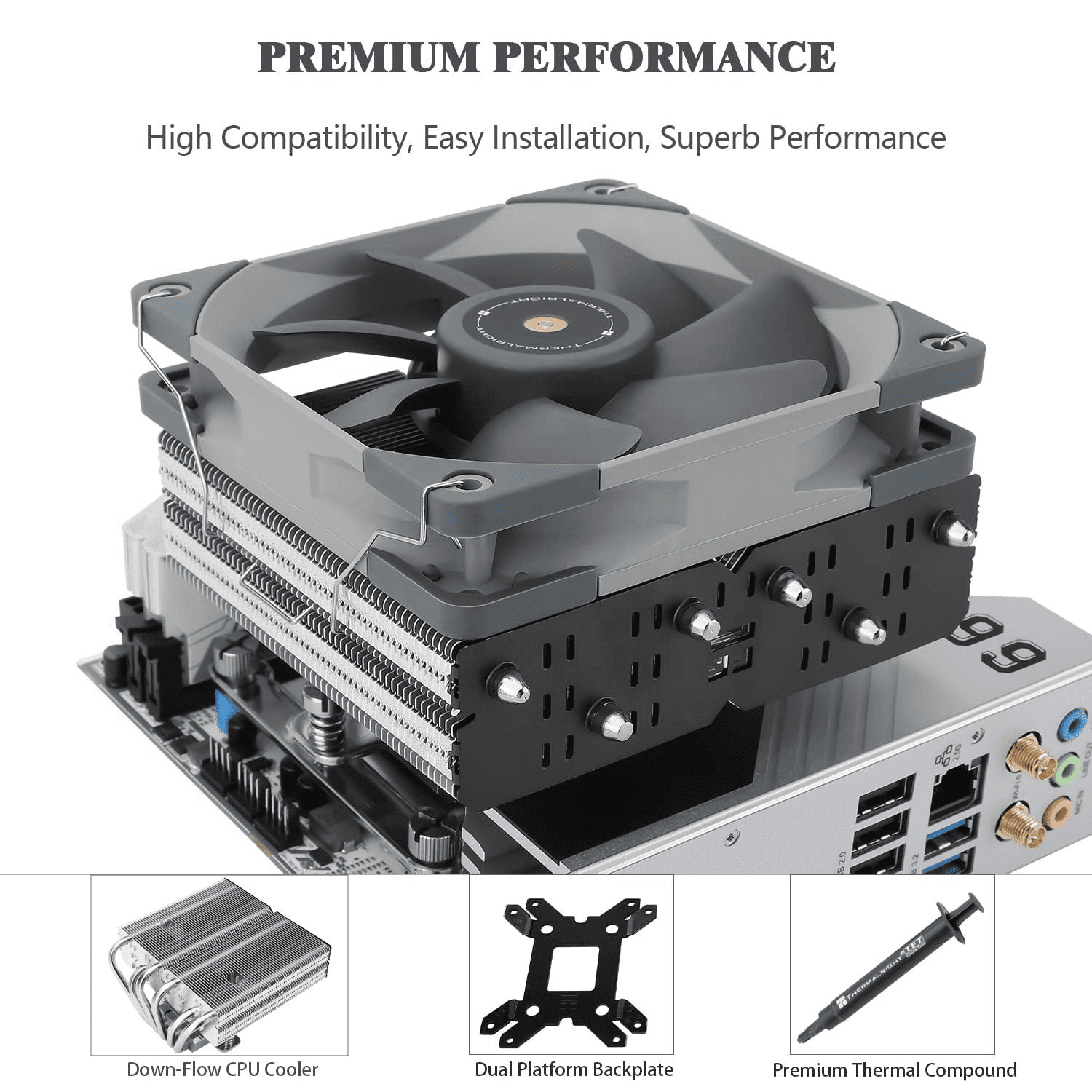 Thermalright SI-100 CPU Air Cooler TL-E12 PWM Quiet Fan AGHP 3.0 Technology Computer Case
