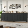 thumbnail image 3 of Hiphuta 55" Wide Buffet Cabinet with 2 Drawers & Adjustable Shelves, Modern Coffee Bar Cabinet with 2 Drawers and Sturdy Base for Living Room, Black, 3 of 8