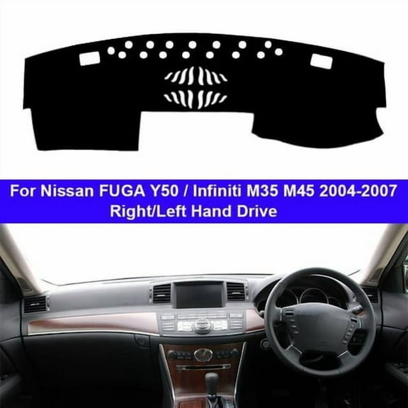 Leather Car Dashboard Protects Cover Dashmat For Nissan FUGA Y50 Infiniti M35 M45 04-2009 Black