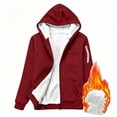 thumbnail image 4 of Hfnxid Women's Zip Up Hoodies Warm Fleece Jackets Solid Color Casual Sweatshirts Fall Winter Interior Hooded Jacket with Zip Pocket Red XXXXXL, 4 of 10