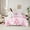 Pink White, variant on jejeloiu Cute Snowmen Twin Bedding Sets 7-Piece,Christmas Tree Bedding Comforter Set,Blue Bowtie Bowknot Sheet Sets For Children,Microfiber Bedroom Decor Reversible