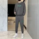 thumbnail image 5 of Conjunto de camiseta y pantalones de jogging para hombre, ropa gris para hombre, sudadera, chándal, trajes deportivos con alfabeto, moda, conjunto elegante de 2 piezas, XL, 5 of 5