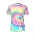 thumbnail image 5 of Tie Dye T Shirt Men Colorful Print Retro Gym T-Shirts Breathable Beach Novelty Tee Shirt, 5 of 5