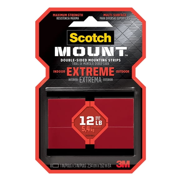 Tiras de montaje 3M Scotch Mount de doble cara, 3 cm x 2,5 cm (paquete de 8)